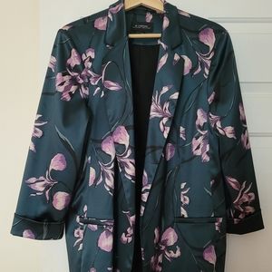 Floral Satin Oversize Blazer